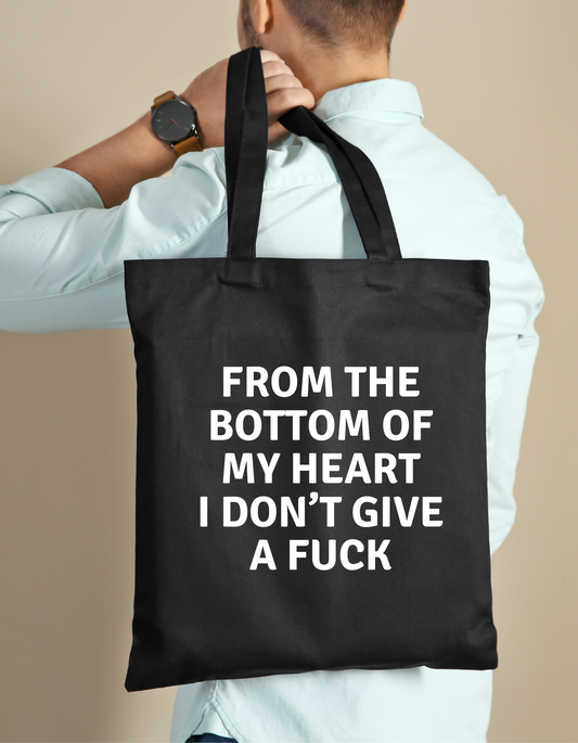 Shopping bag in 100% katoen - From the bottom of my heart I don’t give a fuck
