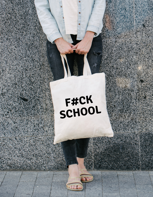 Shopping bag in 100% katoen - F#ck school