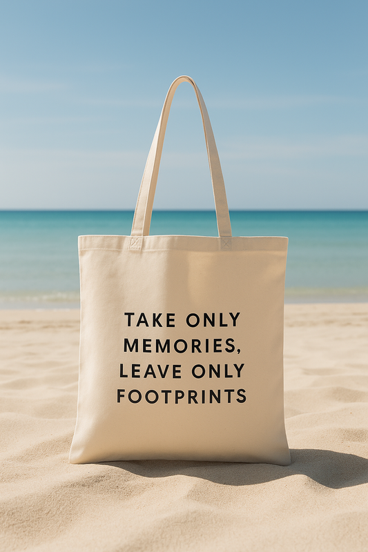 Katoenen Tas – Take Only Memories, Leave Only Footprints