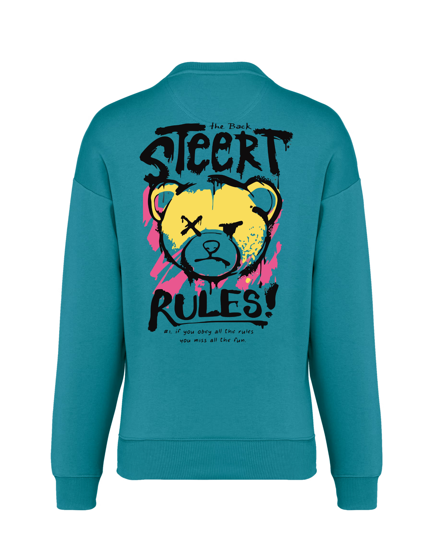 Oversized Sweater "Street Rules" – Adriatic Blue – Uniseks & Eco-vriendelijk
