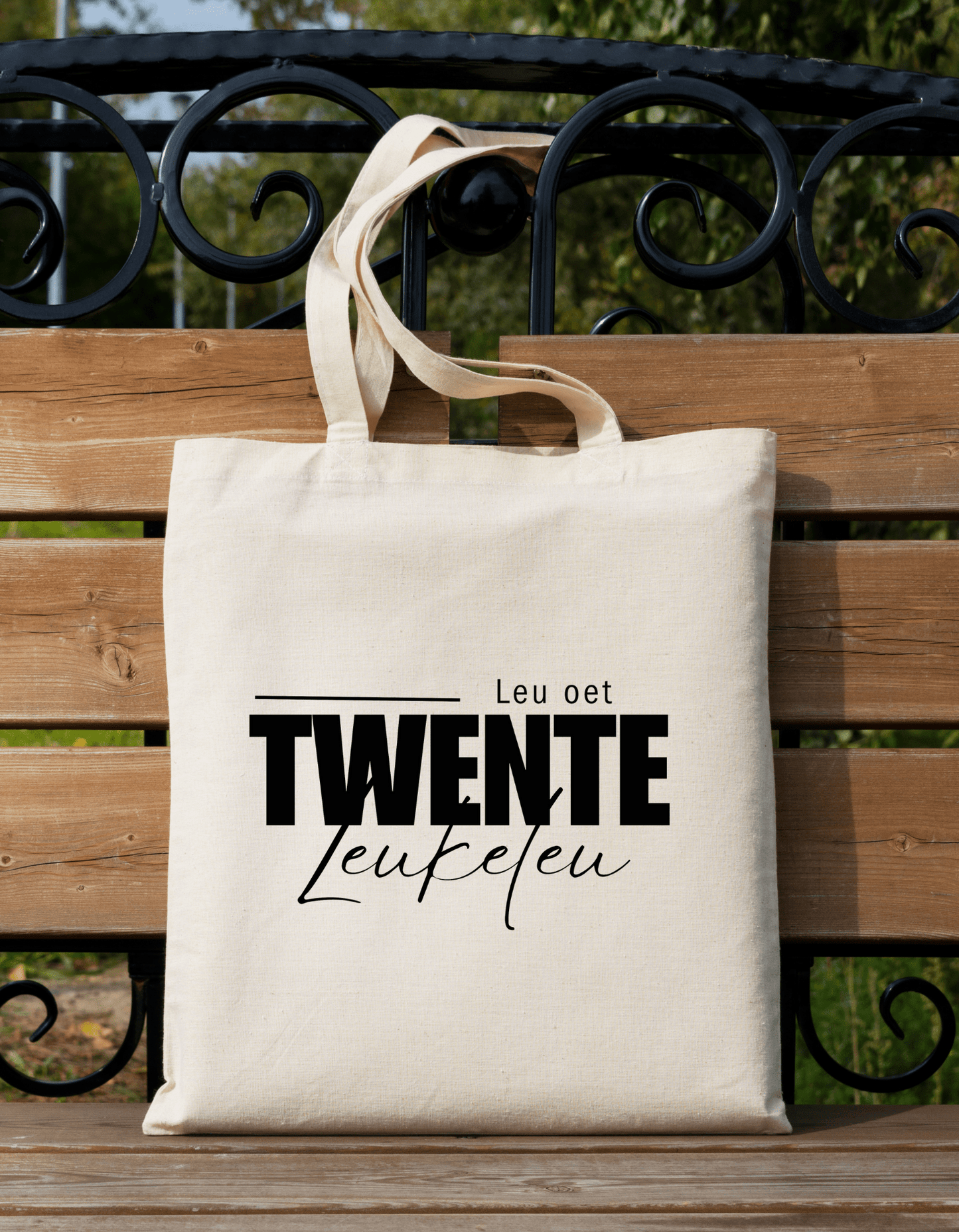 Katoenen Tas – “Leu oet Twente, leukeleu” Dialect Opdruk - Winkel van Katoen