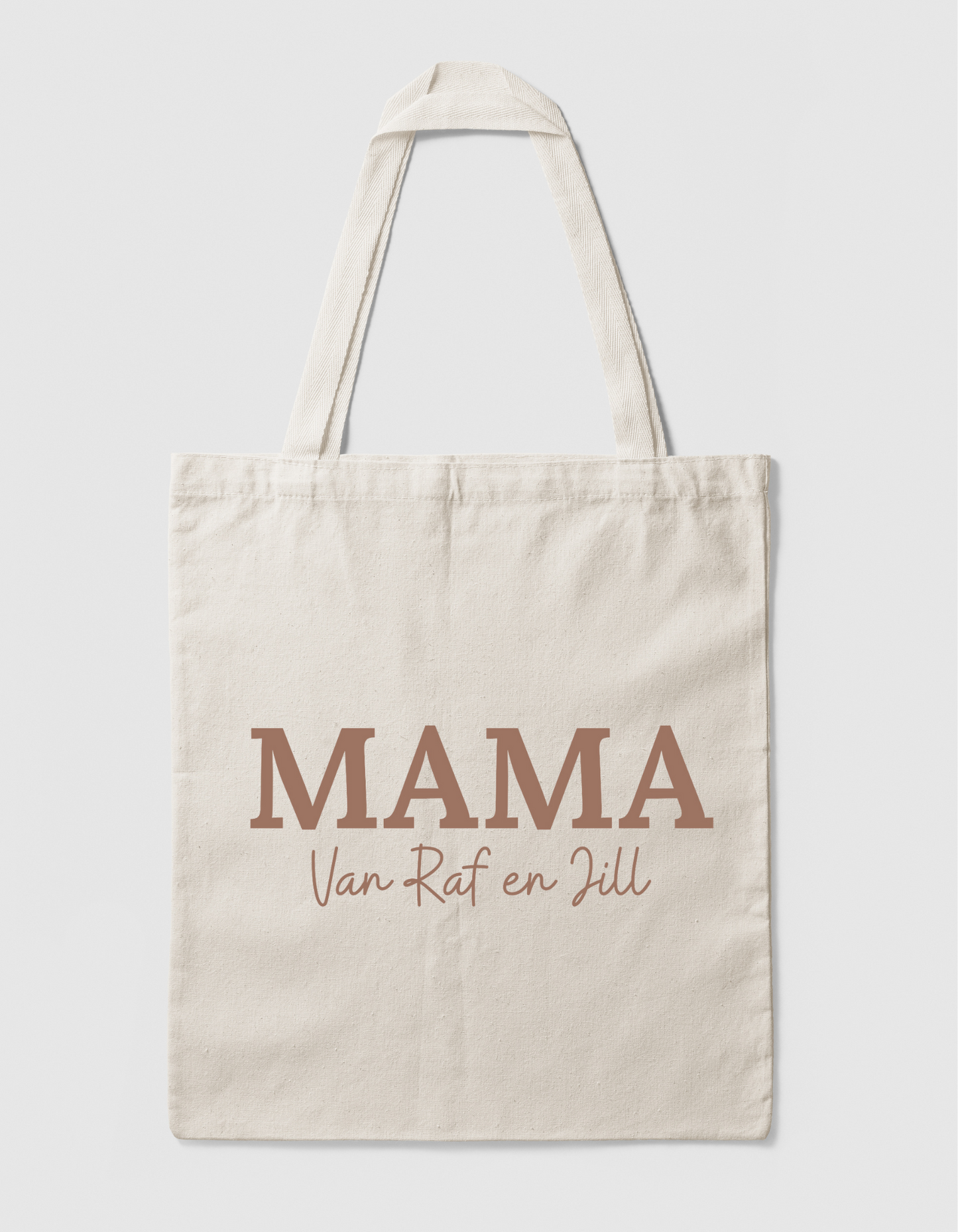 Katoenen Tas met Namen – ‘MAMA van…’ Personaliseerbaar Cadeau