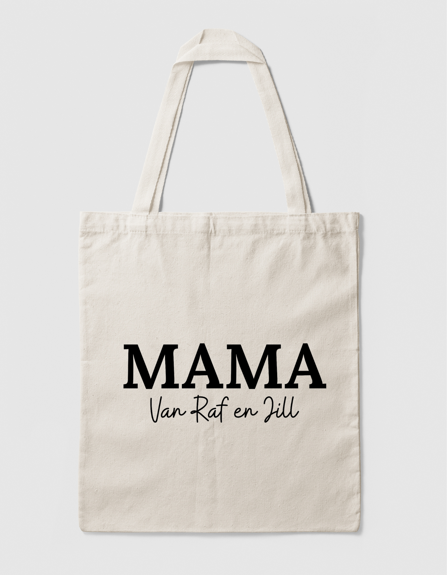 Katoenen Tas met Namen – ‘MAMA van…’ Personaliseerbaar Cadeau