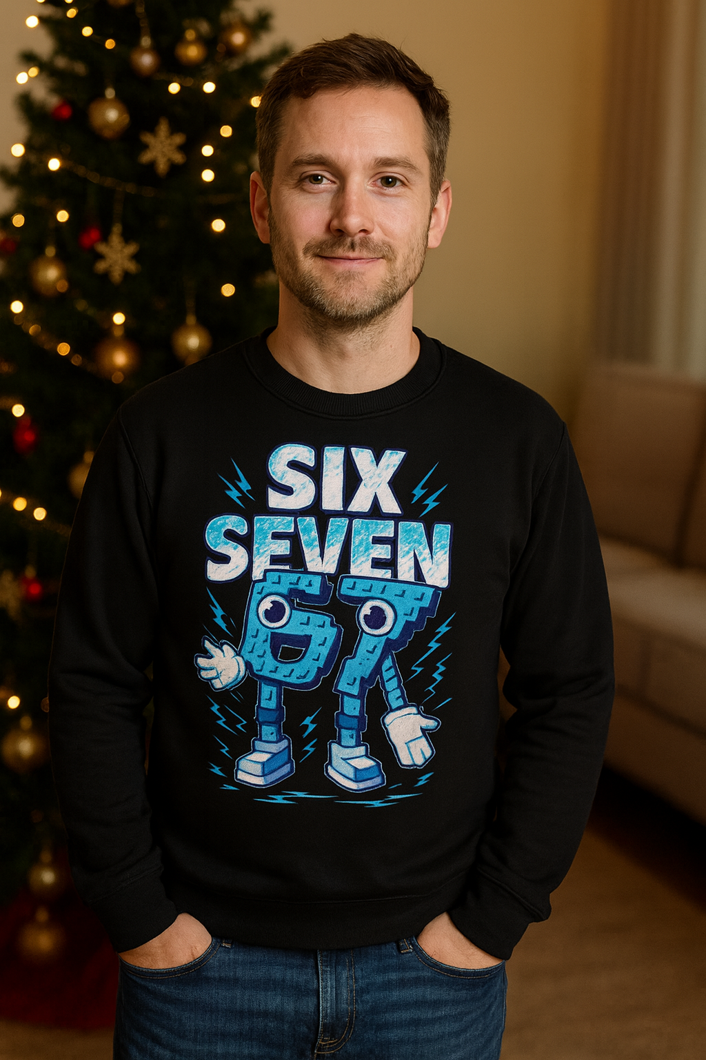 Brainrot 67 sweater kids en volwassenen – Zwarte sweater “67”