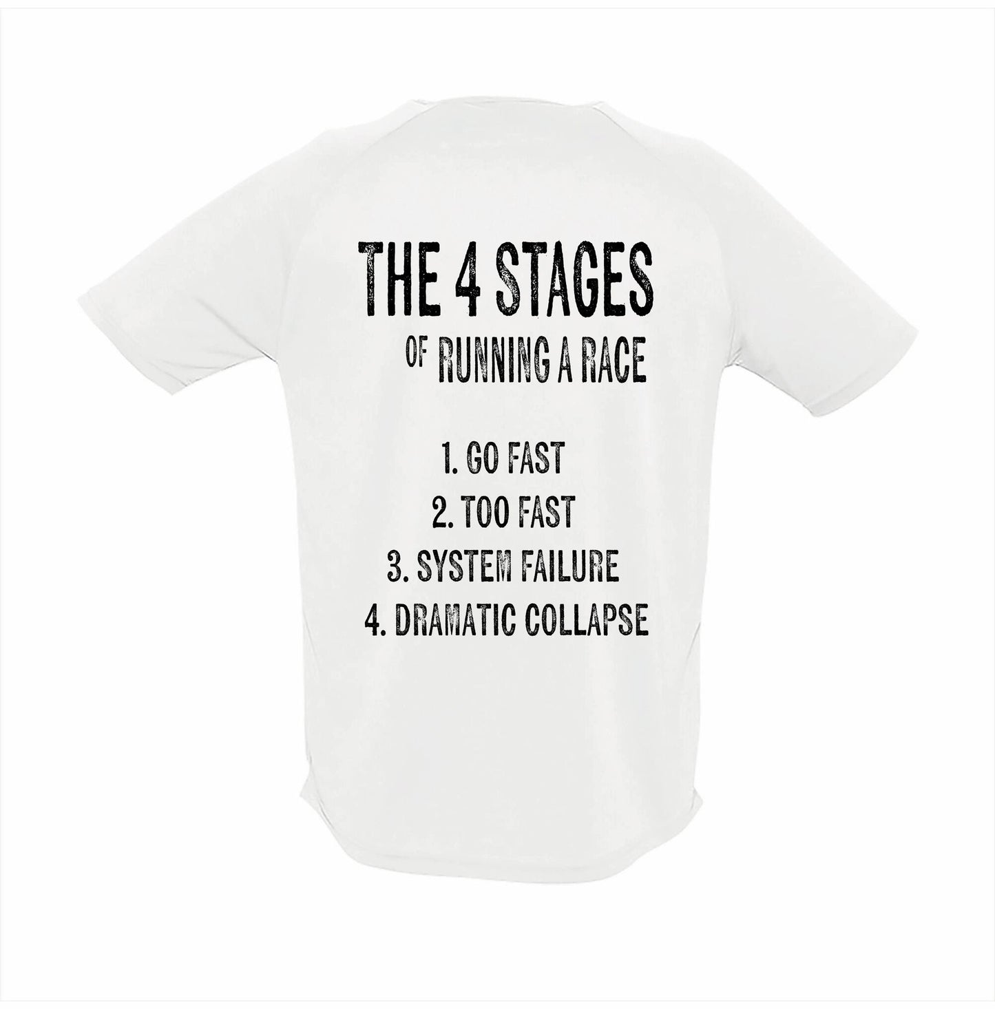 Unisex Hardloop T-shirt – Run mode on + 4 stages of running