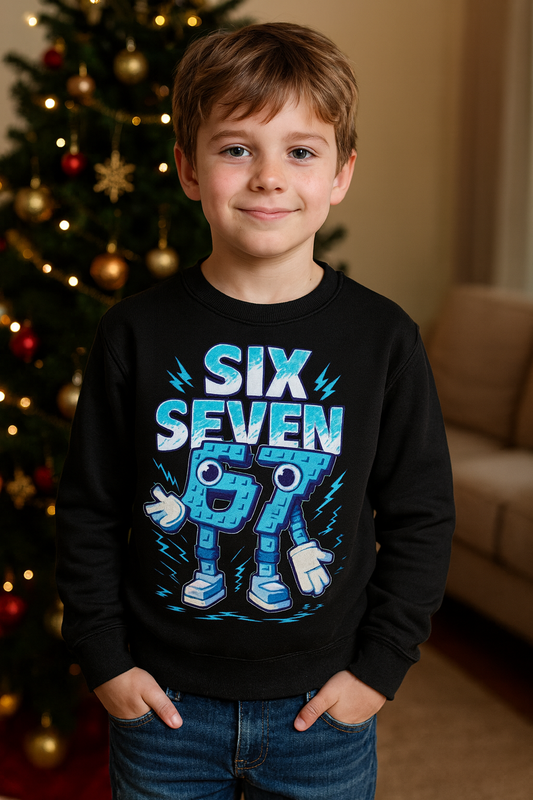 Brainrot 67 sweater kids en volwassenen – Zwarte sweater “67”