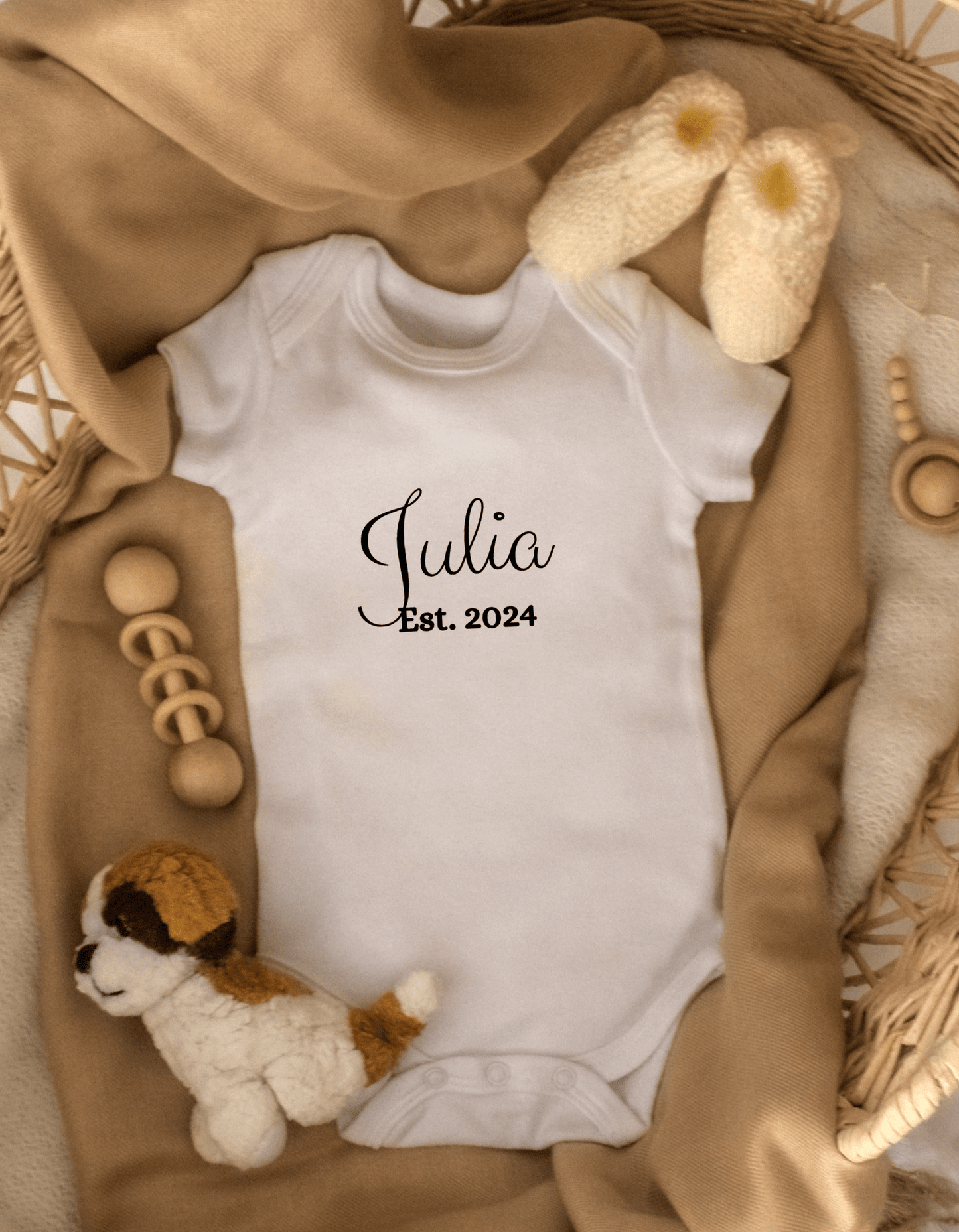 Gepersonaliseerde romper – uniek met naam en jaartal - Winkel van Katoen