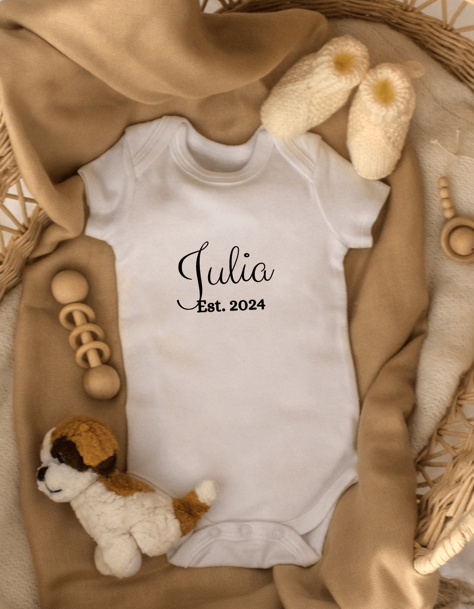 Gepersonaliseerde romper – uniek met naam en jaartal - Winkel van Katoen