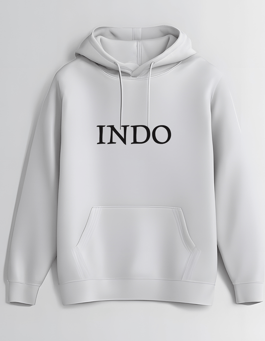 Hoodie INDO – Wit & Zwart (Unisex) - Winkel van Katoen