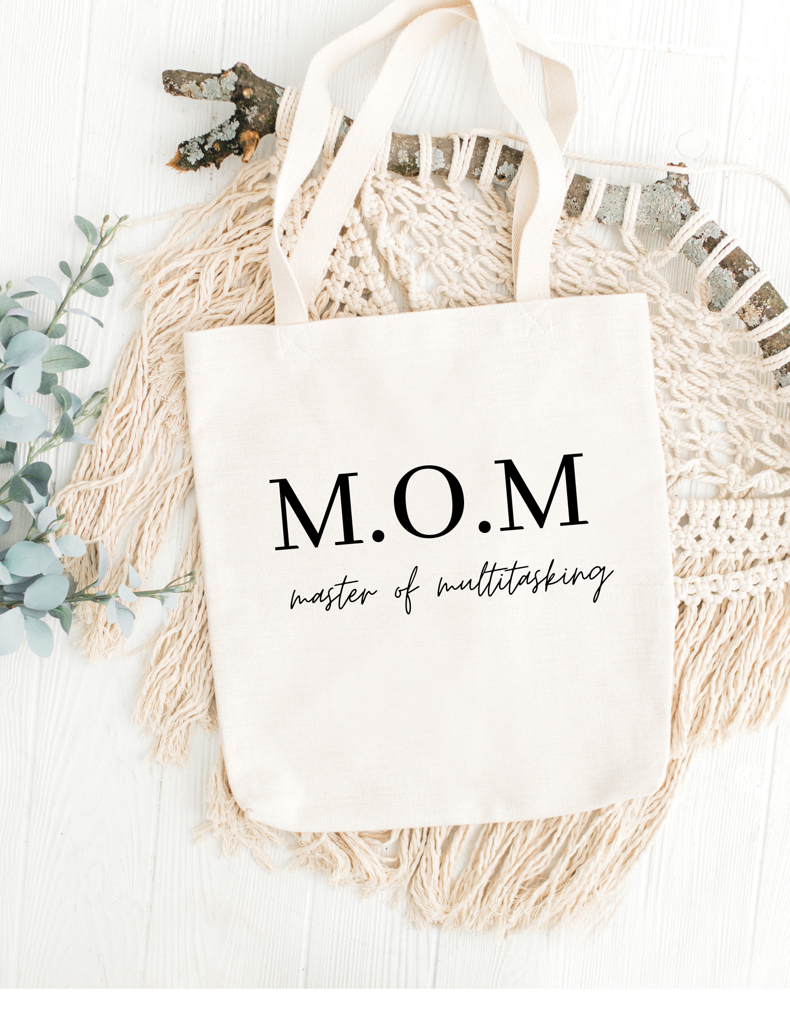 Katoenen tas naturel moeders power woman master of Multitasking 