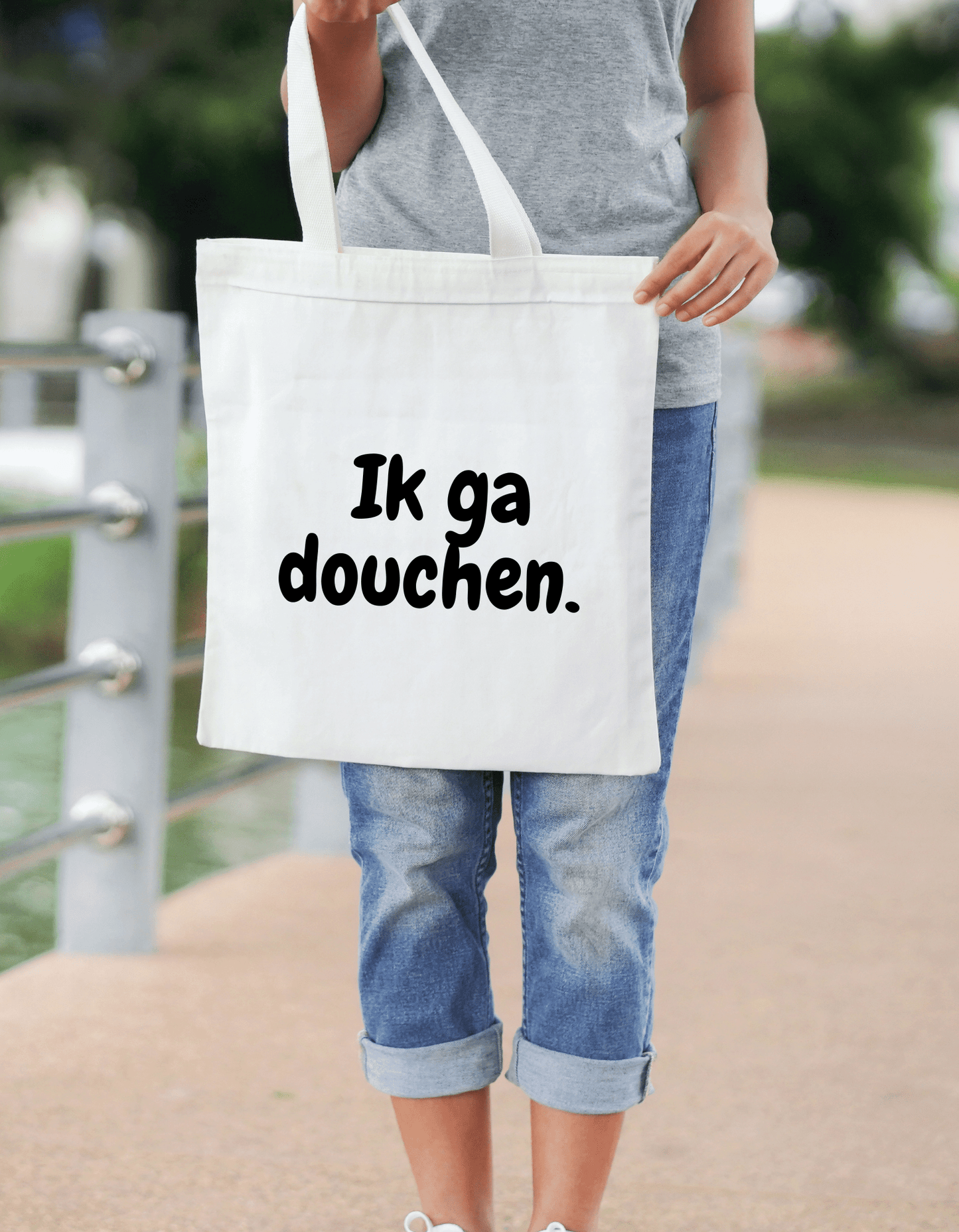 Katoenen Tas – “Ik ga douchen” Perfect voor Campingliefhebbers - Winkel van Katoen