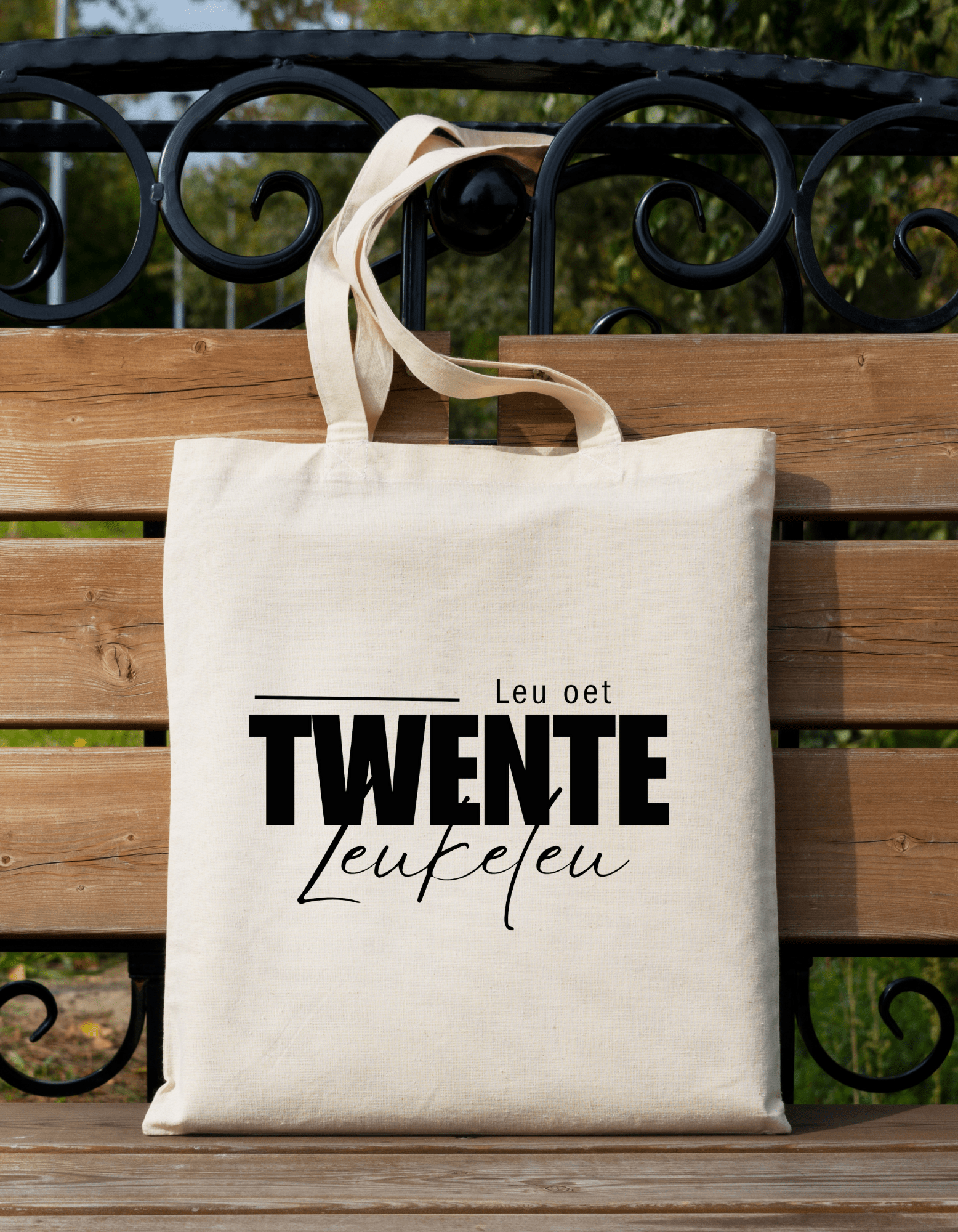 Katoenen Tas – “Leu oet Twente, leukeleu” Dialect Opdruk - Winkel van Katoen