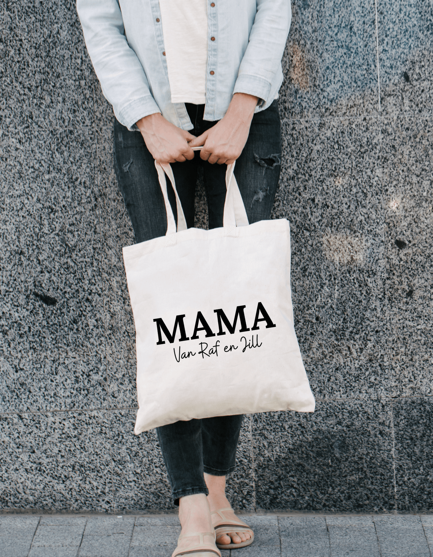 Katoenen Tas met Namen – ‘MAMA van…’ Personaliseerbaar Cadeau - Winkel van Katoen