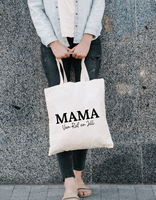 Katoenen Tas met Namen – ‘MAMA van…’ Personaliseerbaar Cadeau - Winkel van Katoen