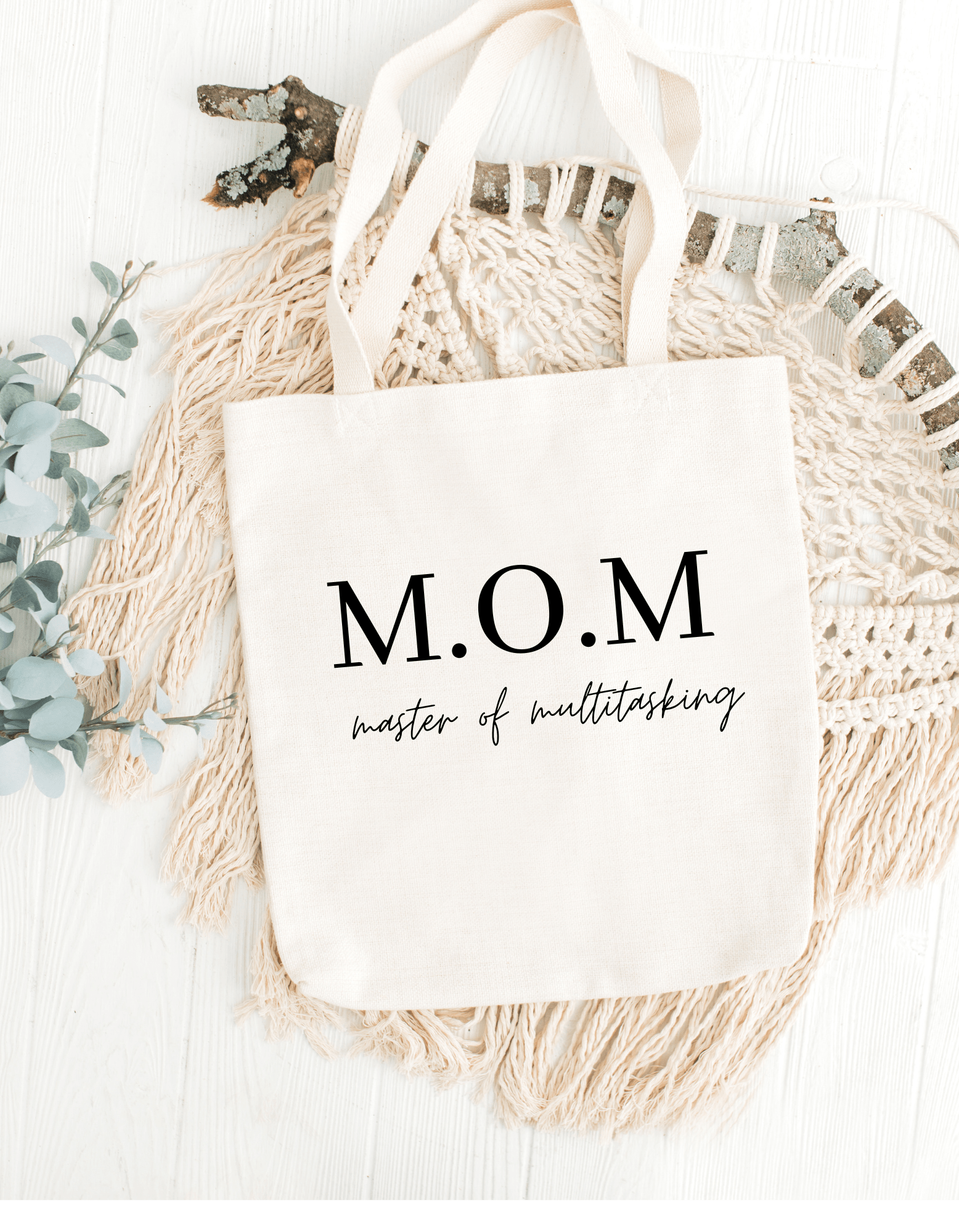 Katoenen Tas – “M.O.M. Master of Multitasking” Voor Drukke Moeders - Winkel van Katoen