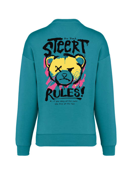 Oversized Sweater "Street Rules" – Adriatic Blue – Uniseks & Eco - vriendelijk - Winkel van Katoen