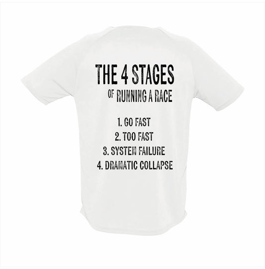 Unisex Hardloop T-shirt – Run mode on + 4 stages of running - Winkel van Katoen